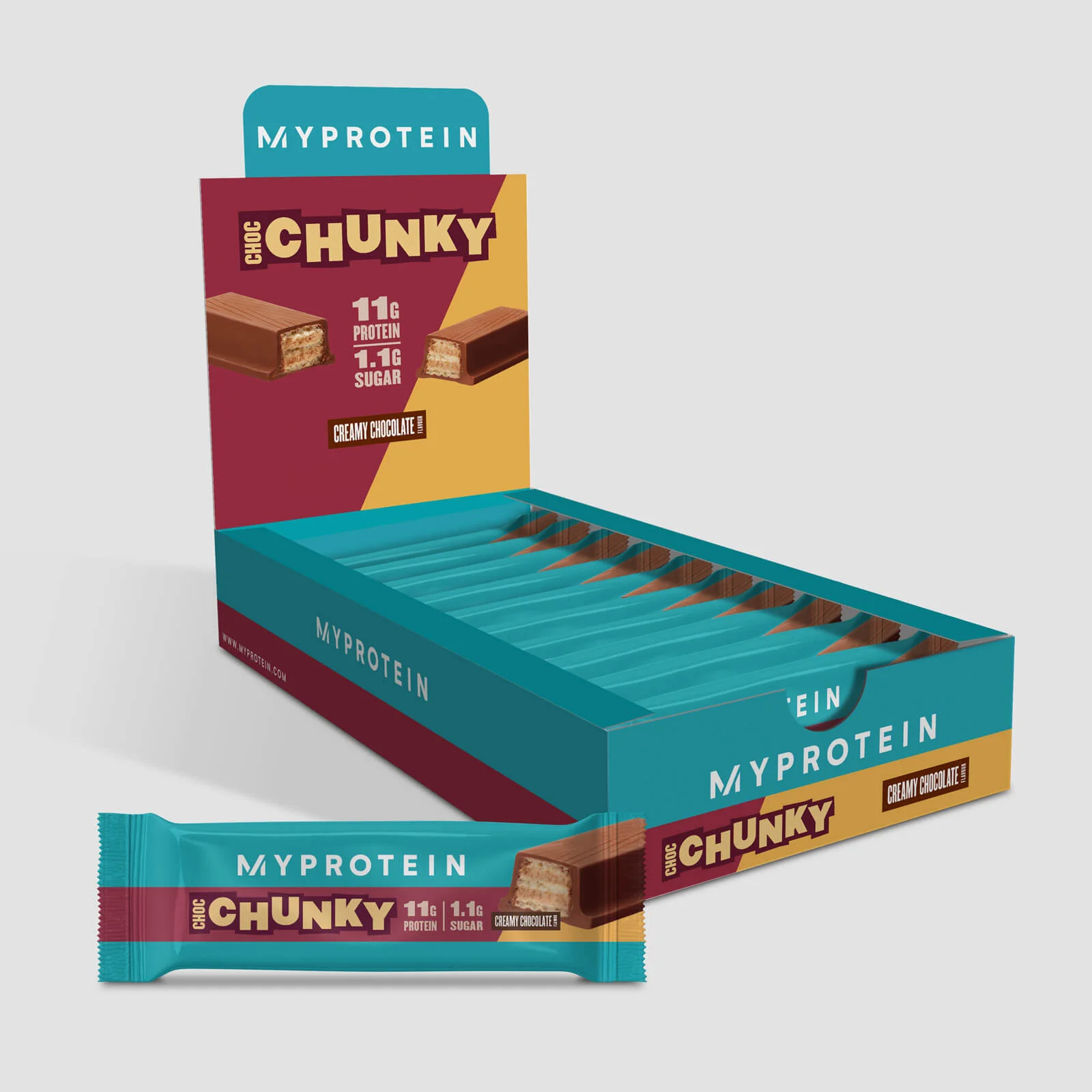 Protein Choc Chunky - 10 x 48.7g - Čokolada Slika 1