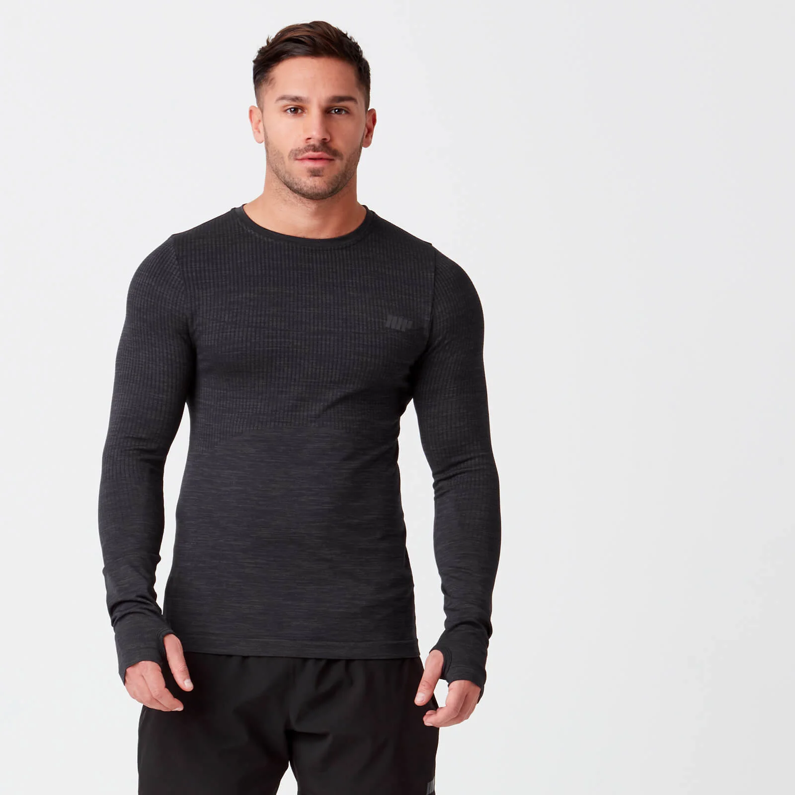 Myprotein Sculpt Seamless Long Sleeve T-Shirt - Black - S - Crna Slika 1