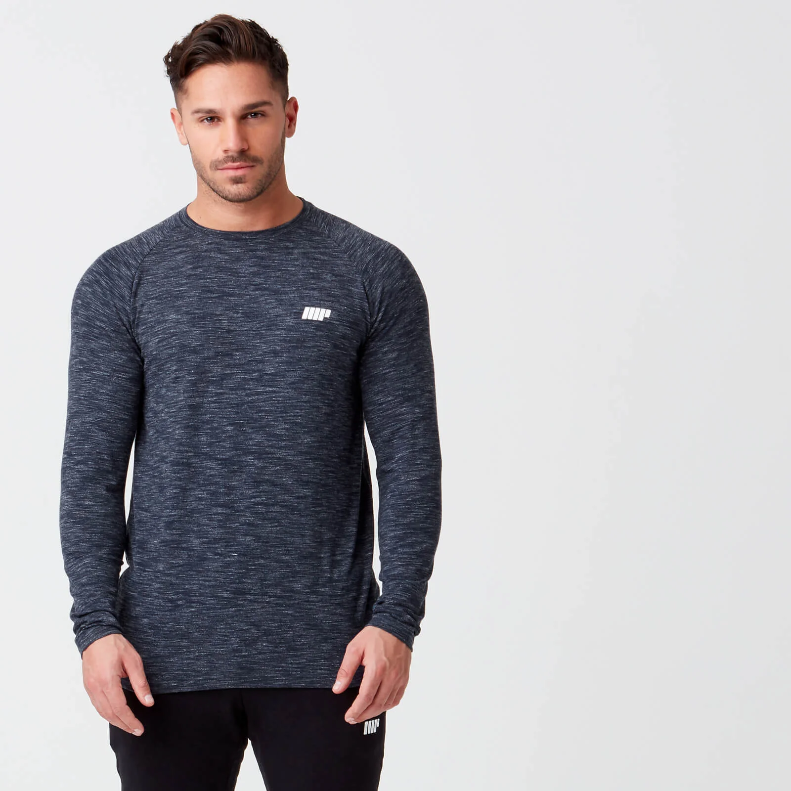 Myprotein Performance Long Sleeve Top - Navy Marl - XS - Navy Marl Slika 1