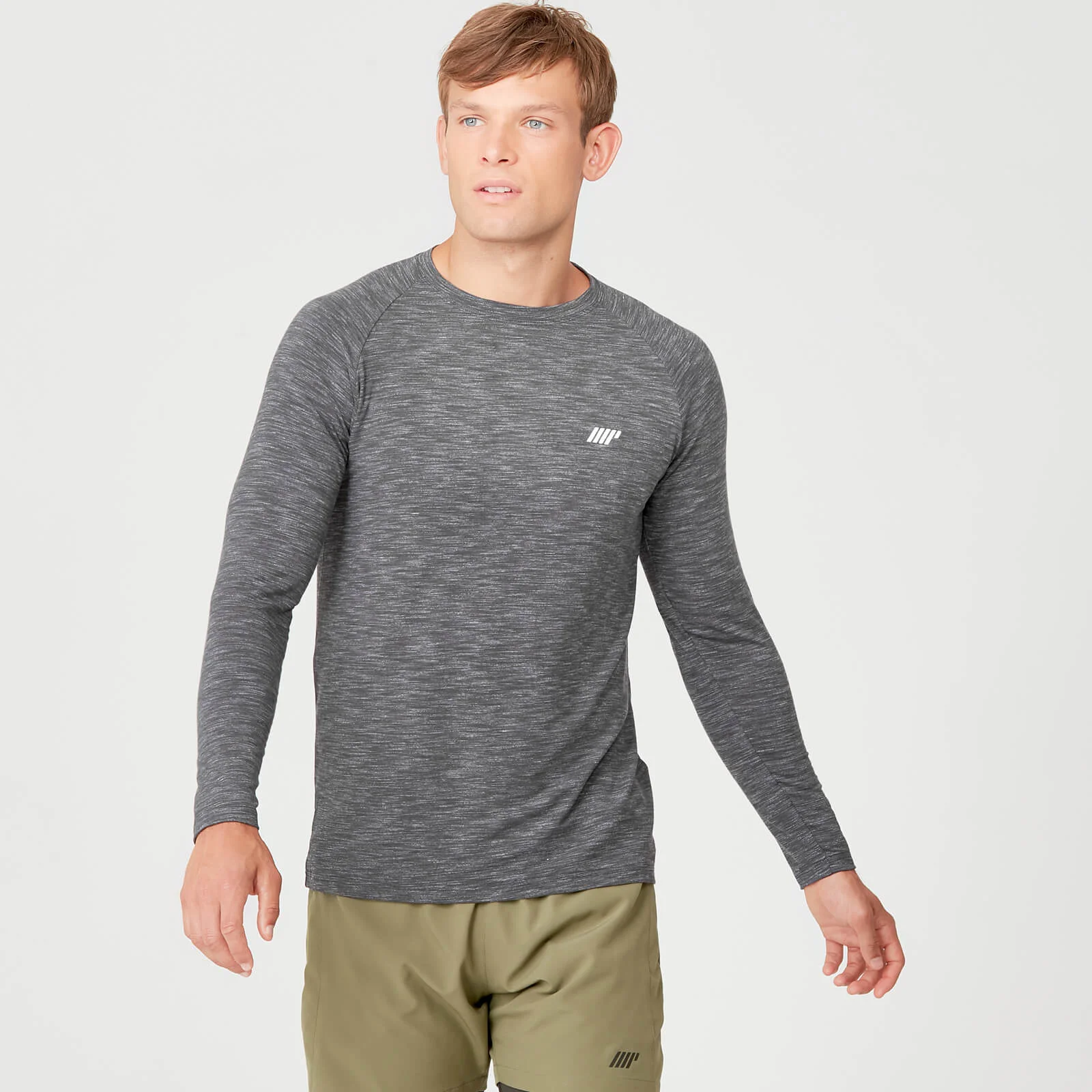MP Men's Performance Long Sleeve T-Shirt - Charcoal Marl - S Slika 1