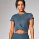 Myprotein Power Short Sleeve Crop Top - Dark Indigo