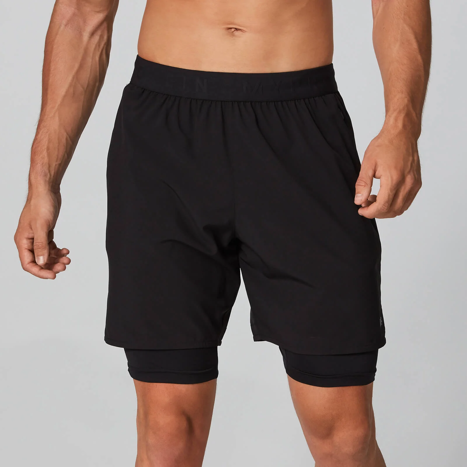 MP Men's Power Double-Layered Shorts - Black - XS Slika 1