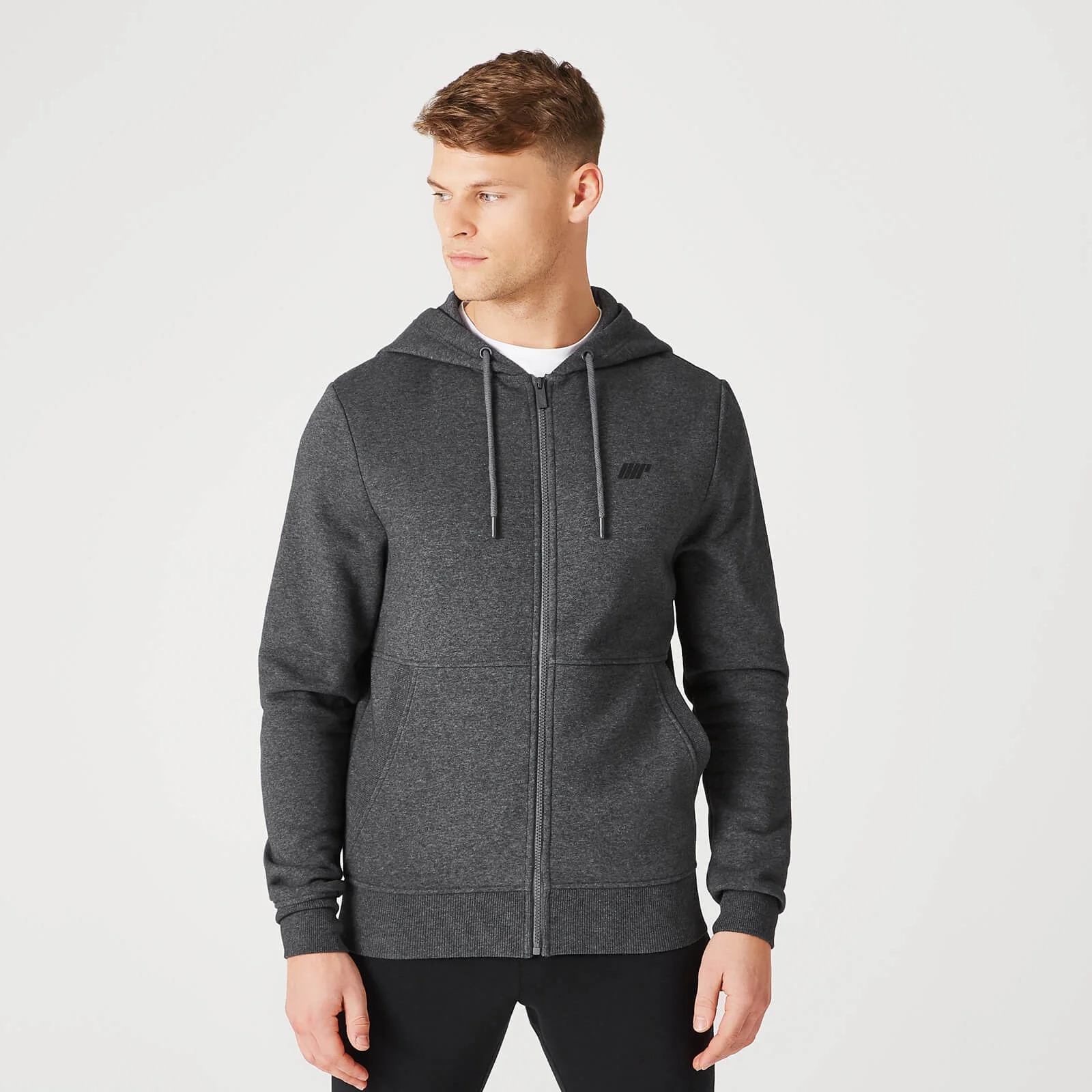 MP Men's Tru-Fit Zip Up Hoodie 2.0 - Charcoal Marl - XS Slika 1