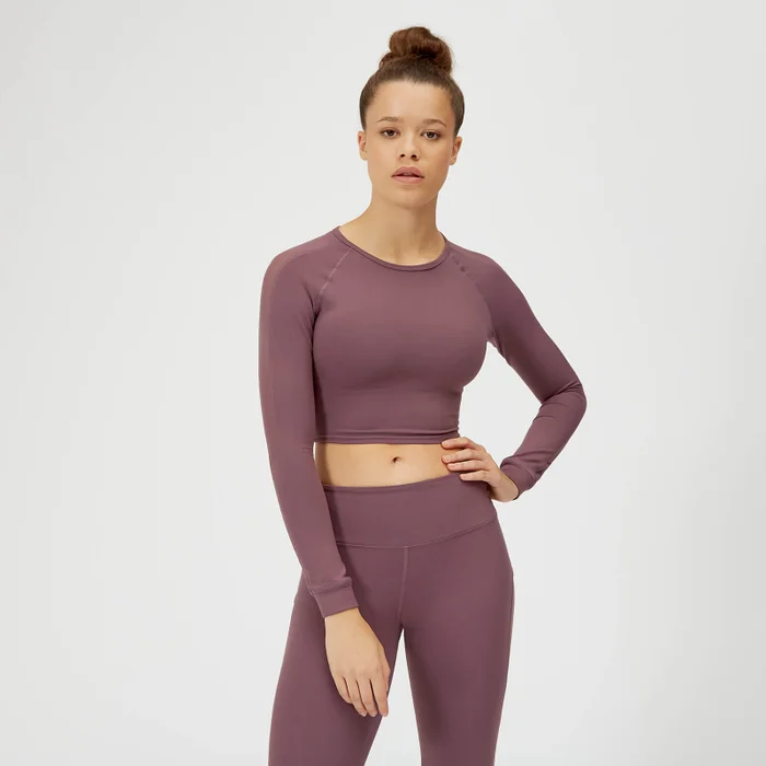 Myprotein Power Long Sleeve Crop Top - Black