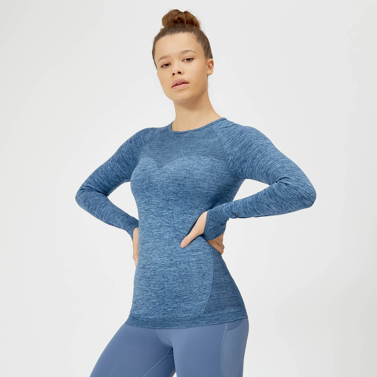 Myprotein Inspire Seamless Long Sleeve Top - Blue - XS Slika 1