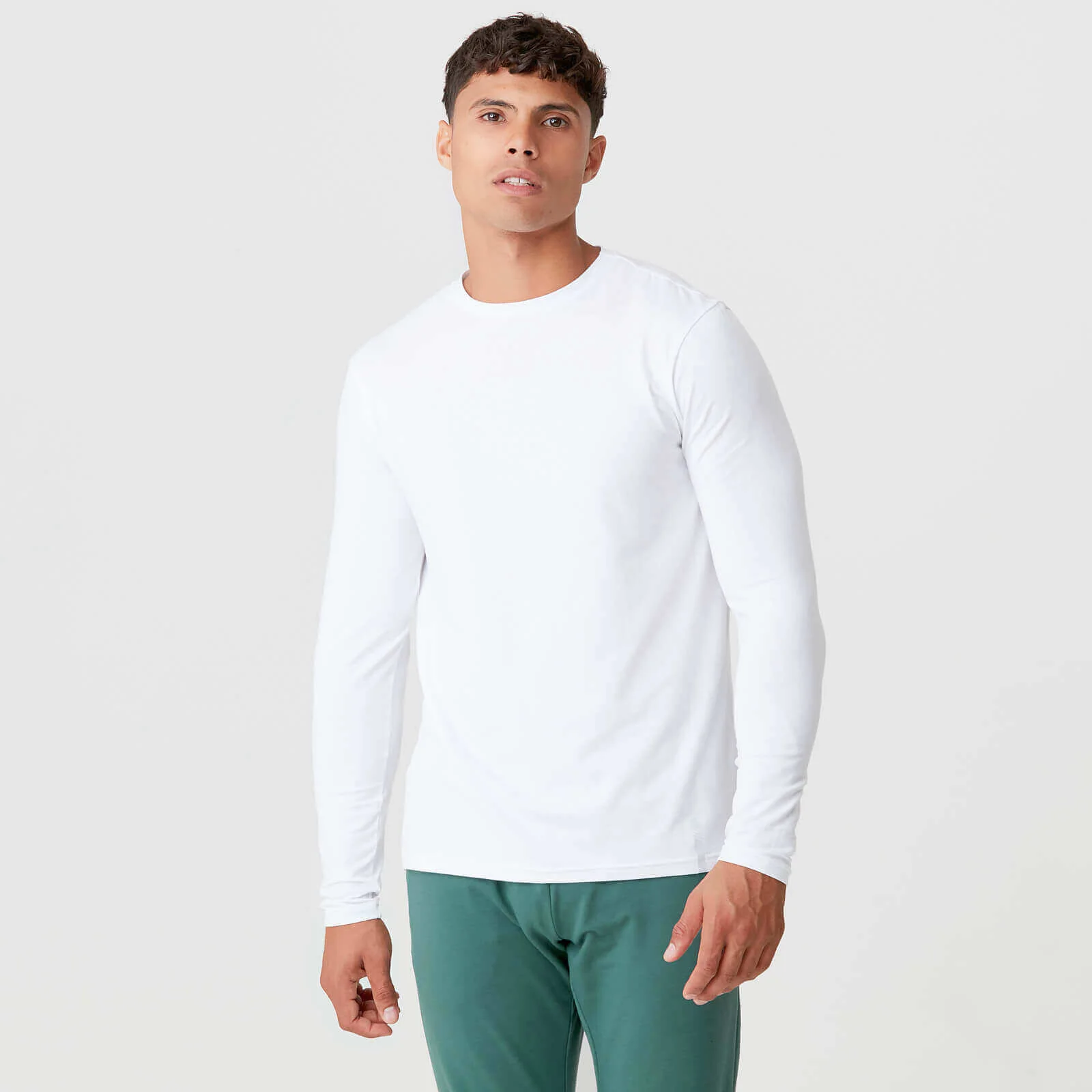 MP Men's Luxe Classic Long Sleeve Crew - White - XS Slika 1