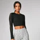 Myprotein Power Long Sleeve Crop Top - Black