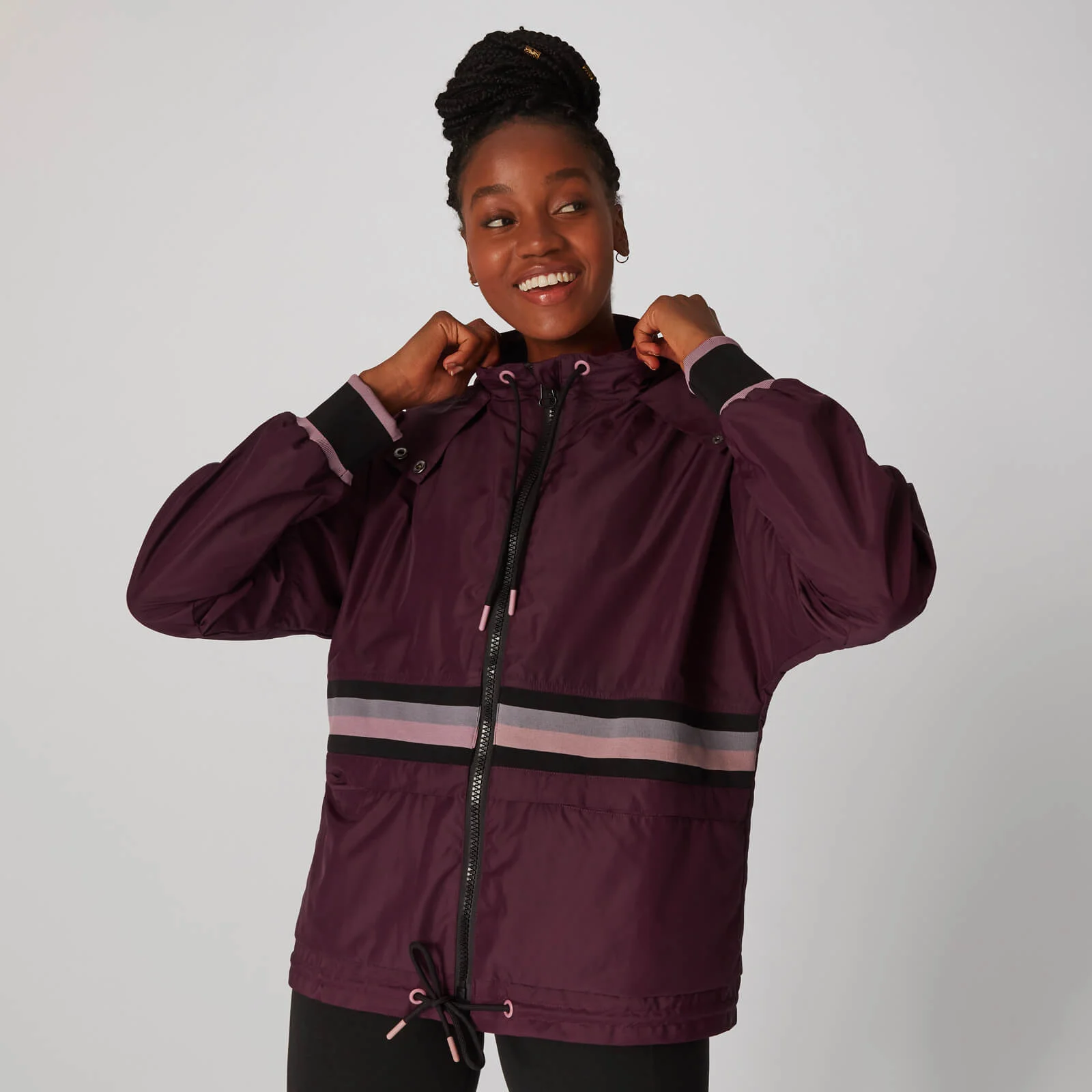 MP Women's Sleeve Stripe Windbreaker Jacket - Malbec - XS Slika 1