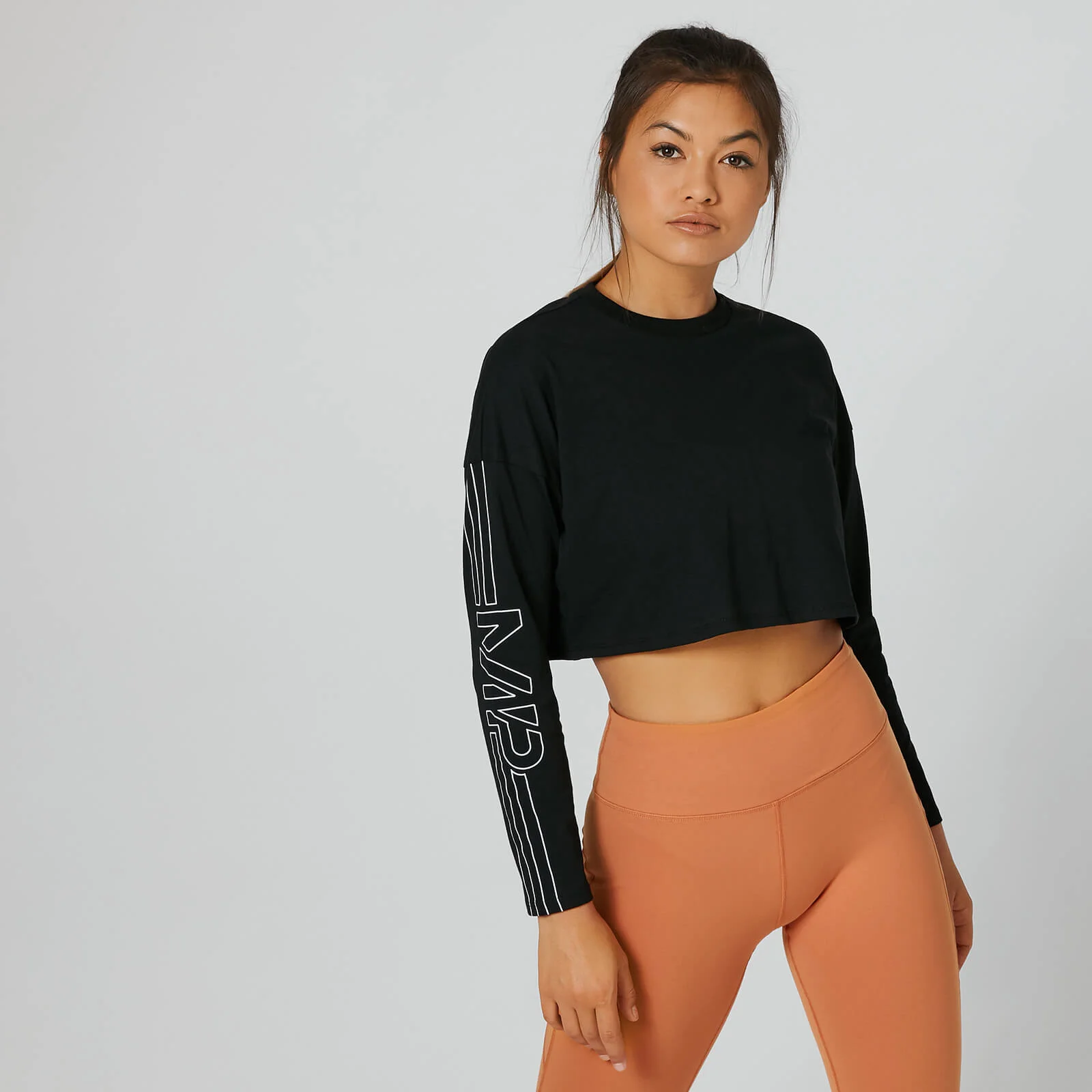 Myprotein Boxy Long Sleeve Crop Top - Black - XS Slika 1