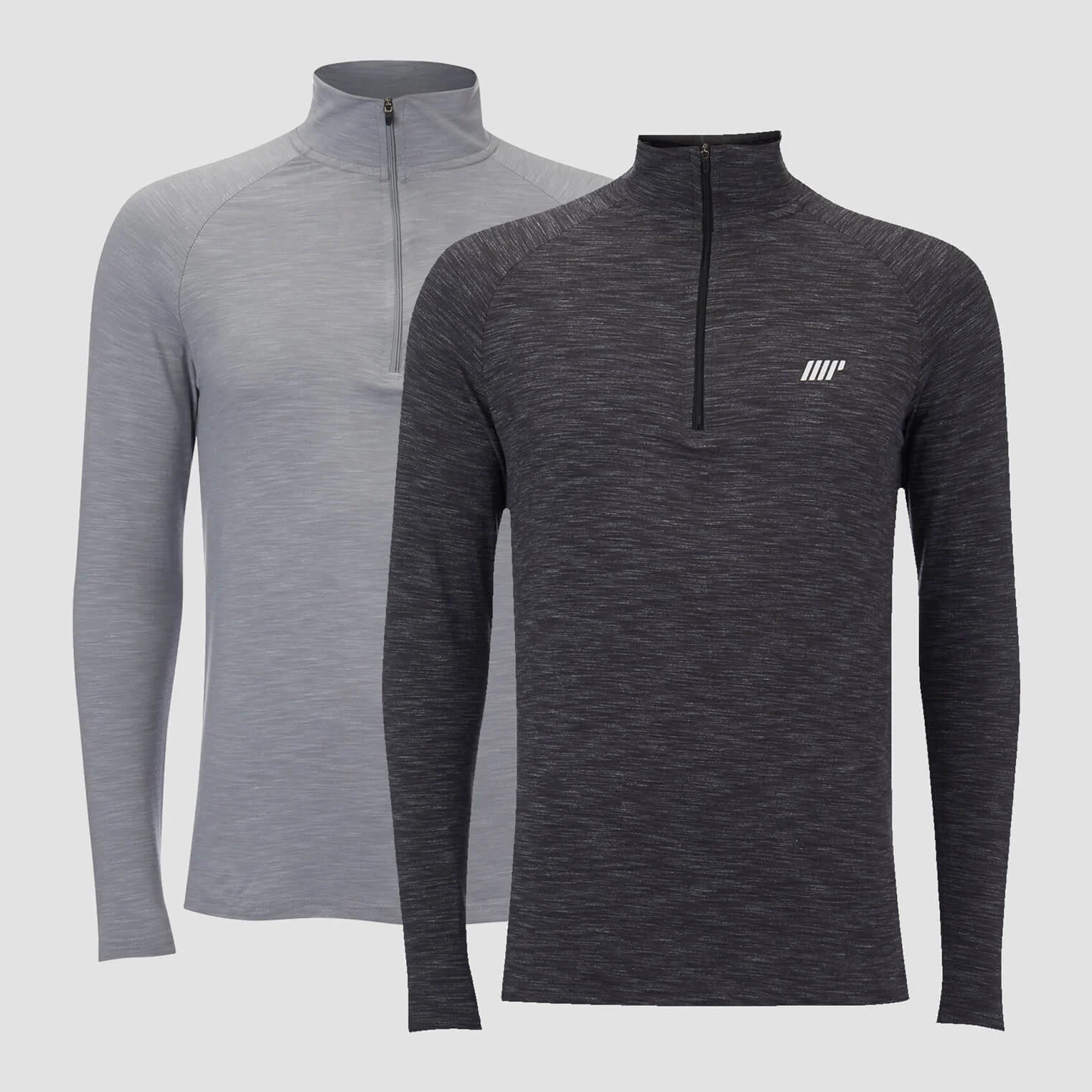 Myprotein Performance 2 Pack 1/4 Zip Top - Charcoal Marl/Grey Marl - XS Slika 1