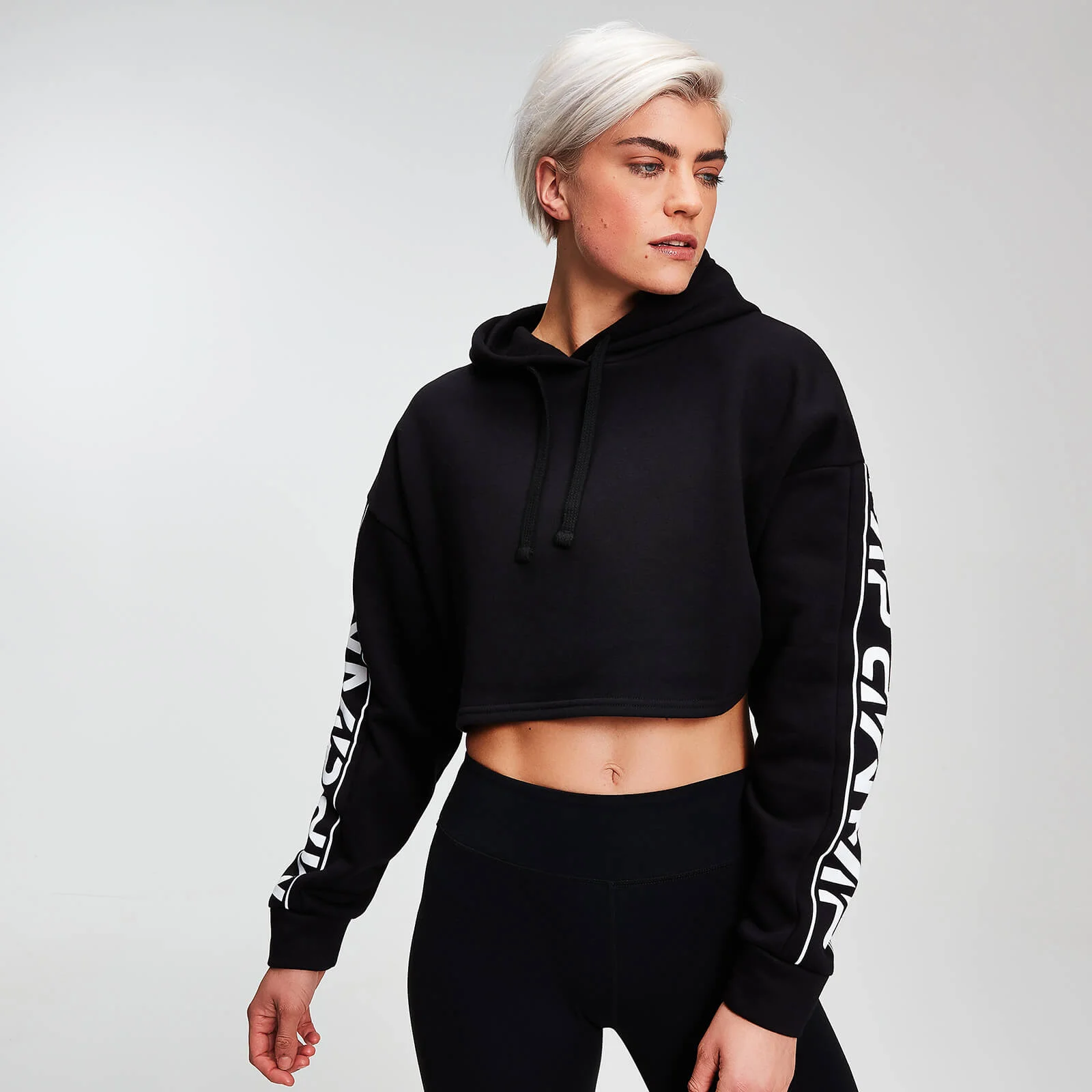 MP Women's Rest Day Logo Cropped Hoodie - Black - XS Slika 1