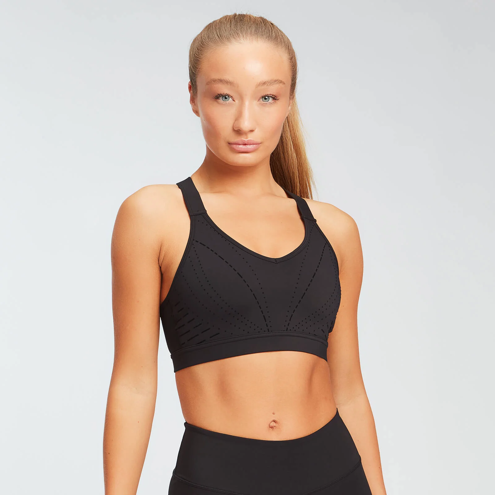 MP Women's Geo Print Placement Bra - Black - XS Slika 1