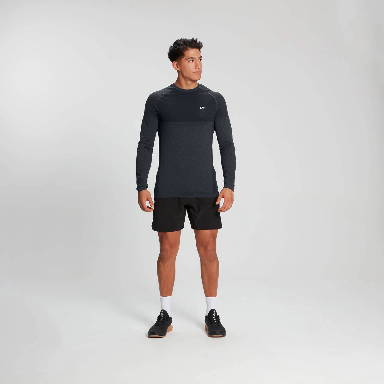 MP Men's Essential Long Sleeve Seamless T-Shirt - Carbon Marl - XS Slika 1