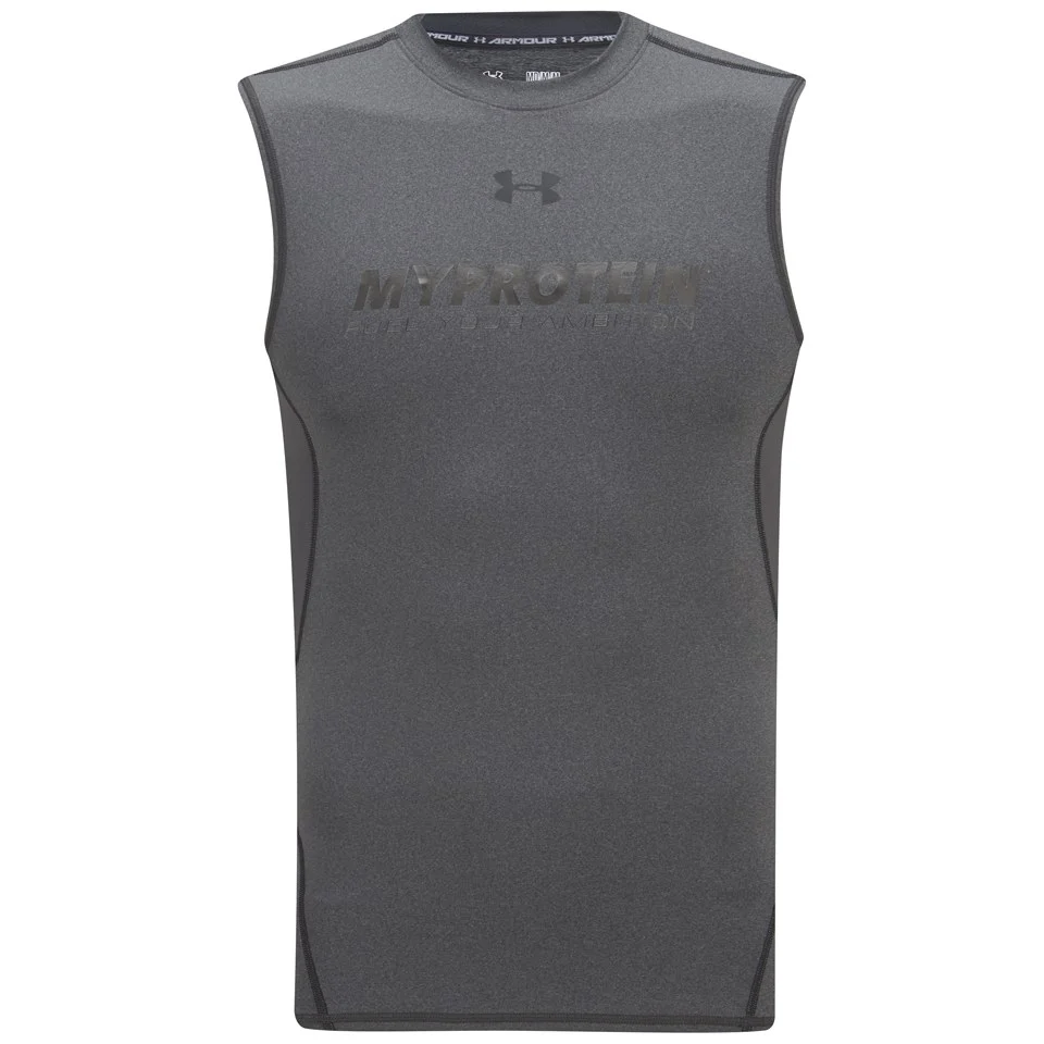 Under Armour Men's HeatGear Sleeveless Compression Shirt - Carbon Heather Slika 1