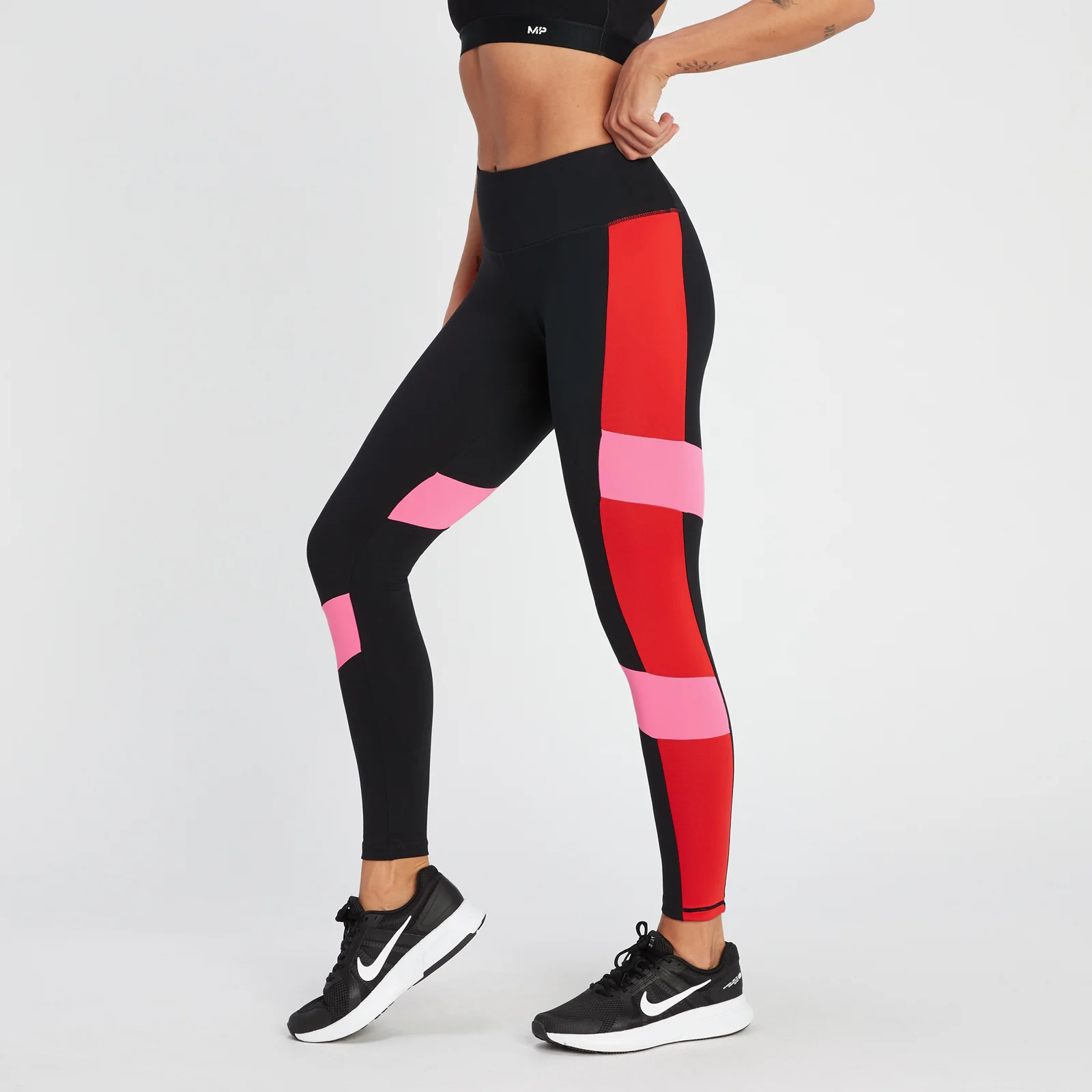 MP Women's Power Colour Block Leggings - Black/Danger - XS Slika 1