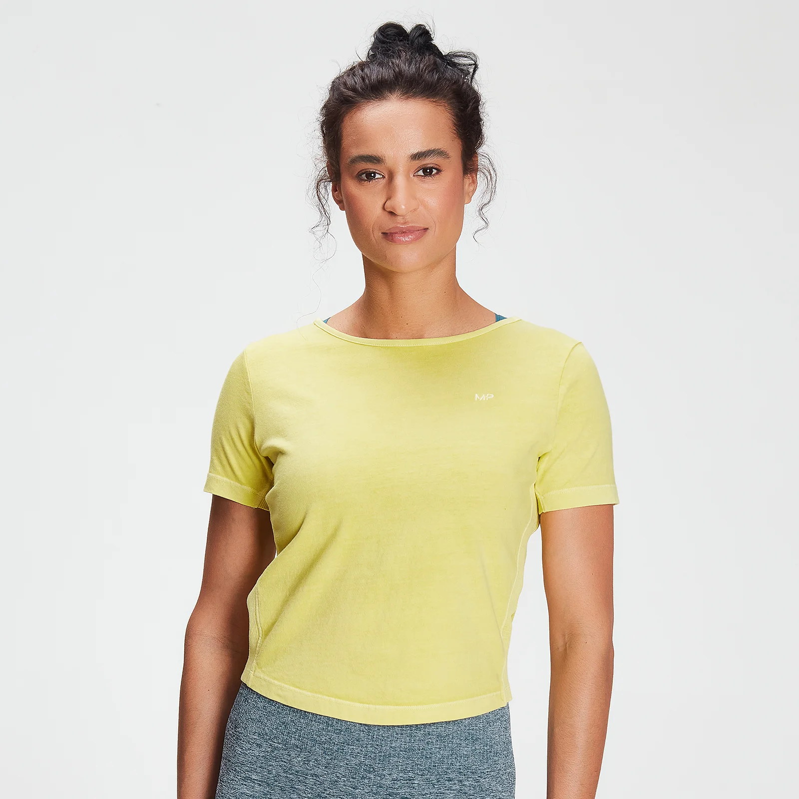 MP Women's Training Washed Tie Back T-shirt - Washed Yellow - XXS Slika 1