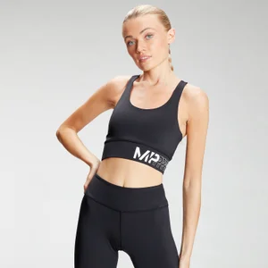 MP ženski grudnjak za trening sa blijedim grafičkim izgledom - crni - Size XS