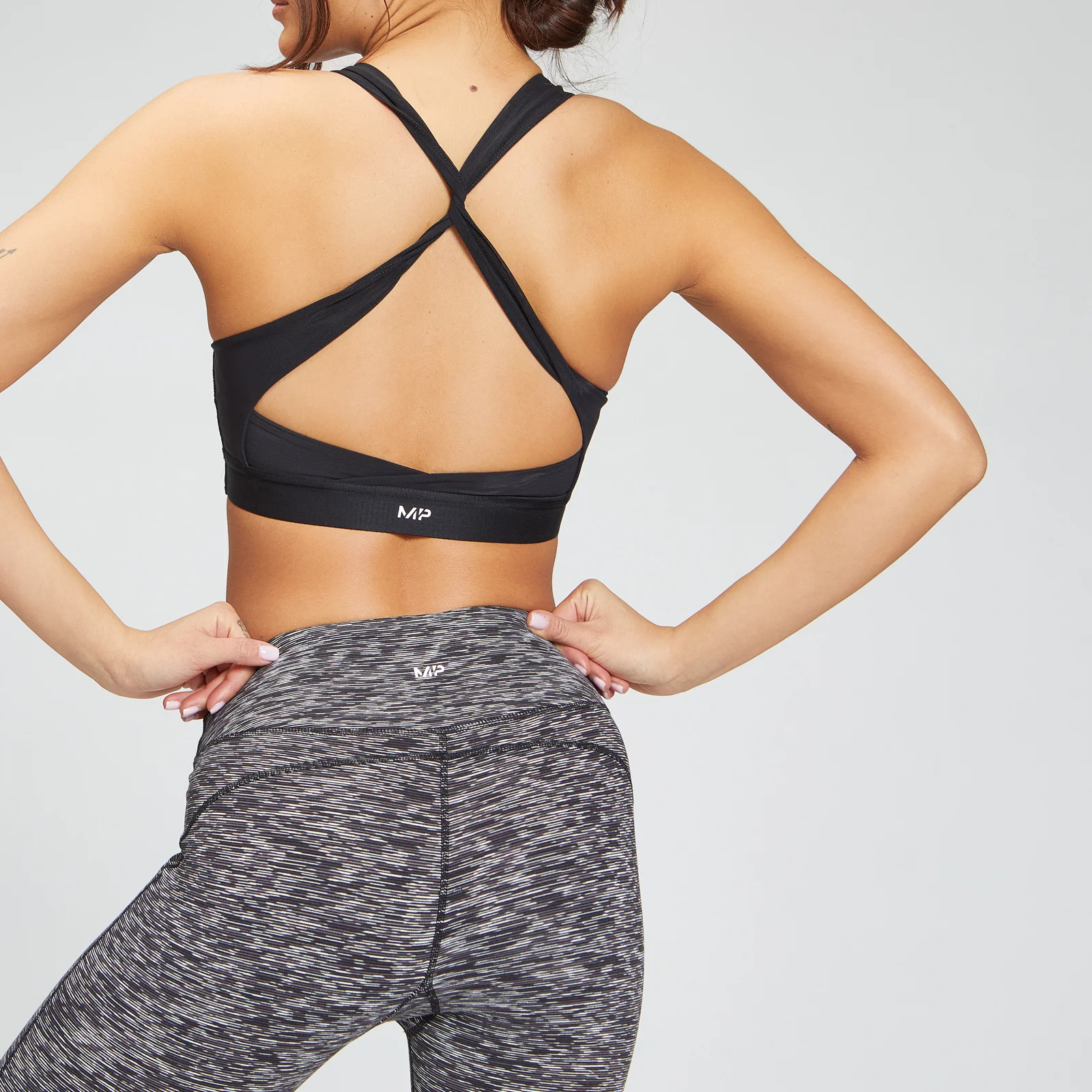 MP ženski sportski grudnjak Power Cross Back - Black Space Dye - XXS Slika 1