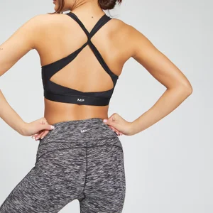 MP ženski sportski grudnjak Power Cross Back - Black Space Dye - Size XXS