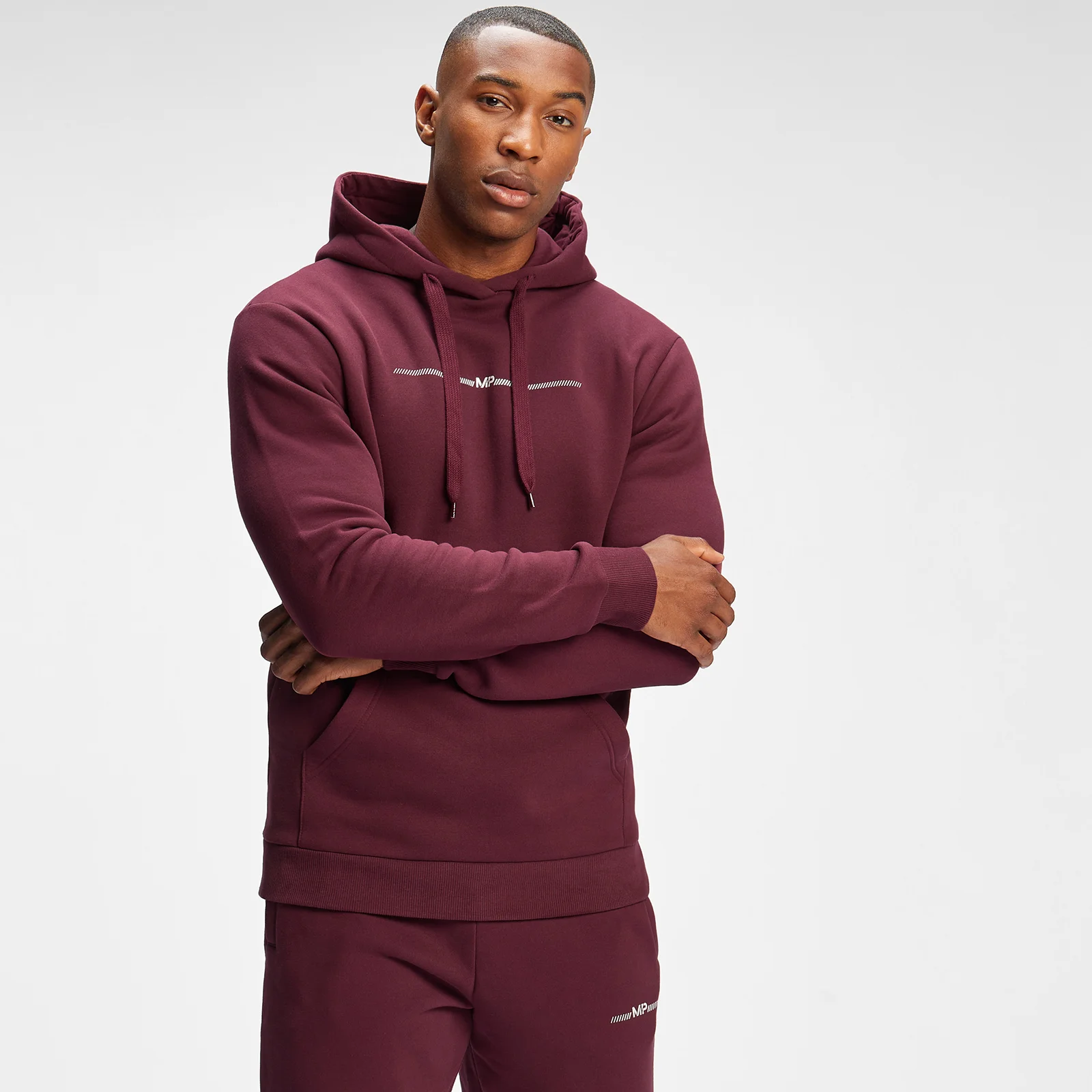 MP Men's Mini Mark Graphic Hoodie - Merlot - XXS Slika 1