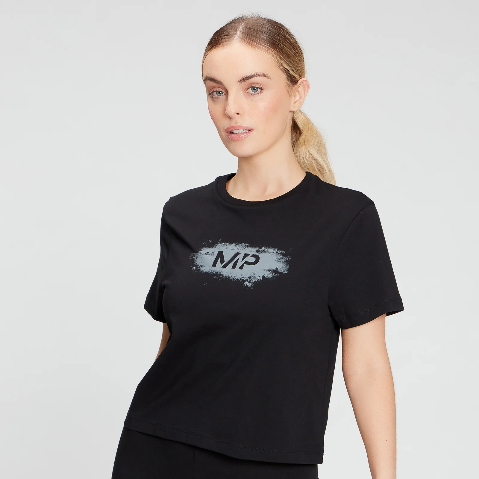 MP Women's Chalk Graphic Crop T-Shirt - Black - XXS Slika 1
