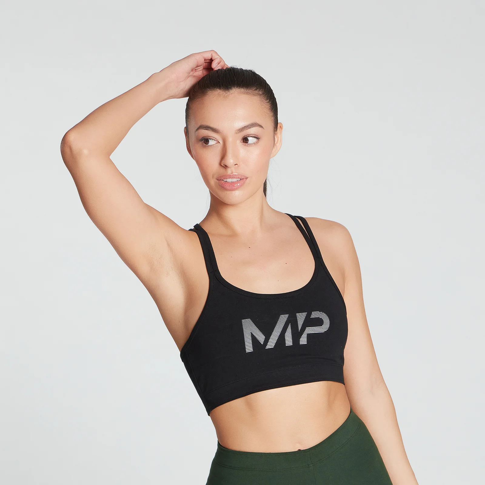 MP Women's Gradient Line Graphic Sports Bra - Black - XXS Slika 1