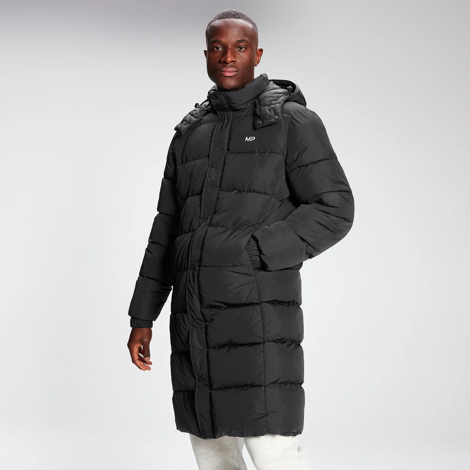 MP Men's Long Puffer Jacket - Black - XXS Slika 1