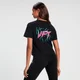 MP Ženski Retro Lift crop top kratkih rukava - crni