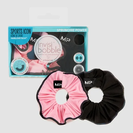 MP X Invisibobble® reflektirajuća Power gumica za kosu – crna/roza - PAKOVANJE OD 2