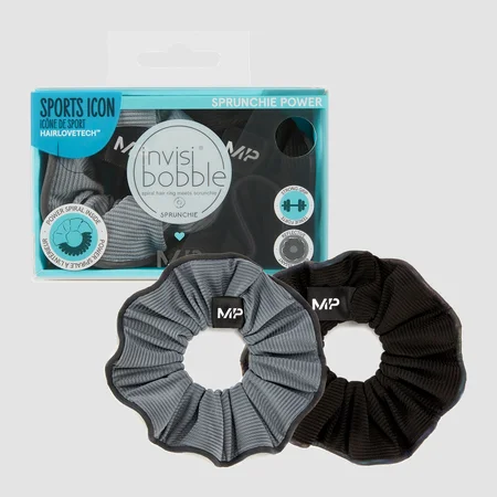 MP X Invisibobble® reflektirajuća Power gumica za kosu – crna/ledenoplava - PAKOVANJE OD 2