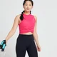 MP ženski Power crop top s uvijenim prednjim dijelom - magenta boja