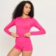 MP ženski Shape top dugih rukava bez šavova - magenta boja