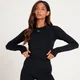 MP ženski Tempo bešavni crop top dugih rukava - crna boja