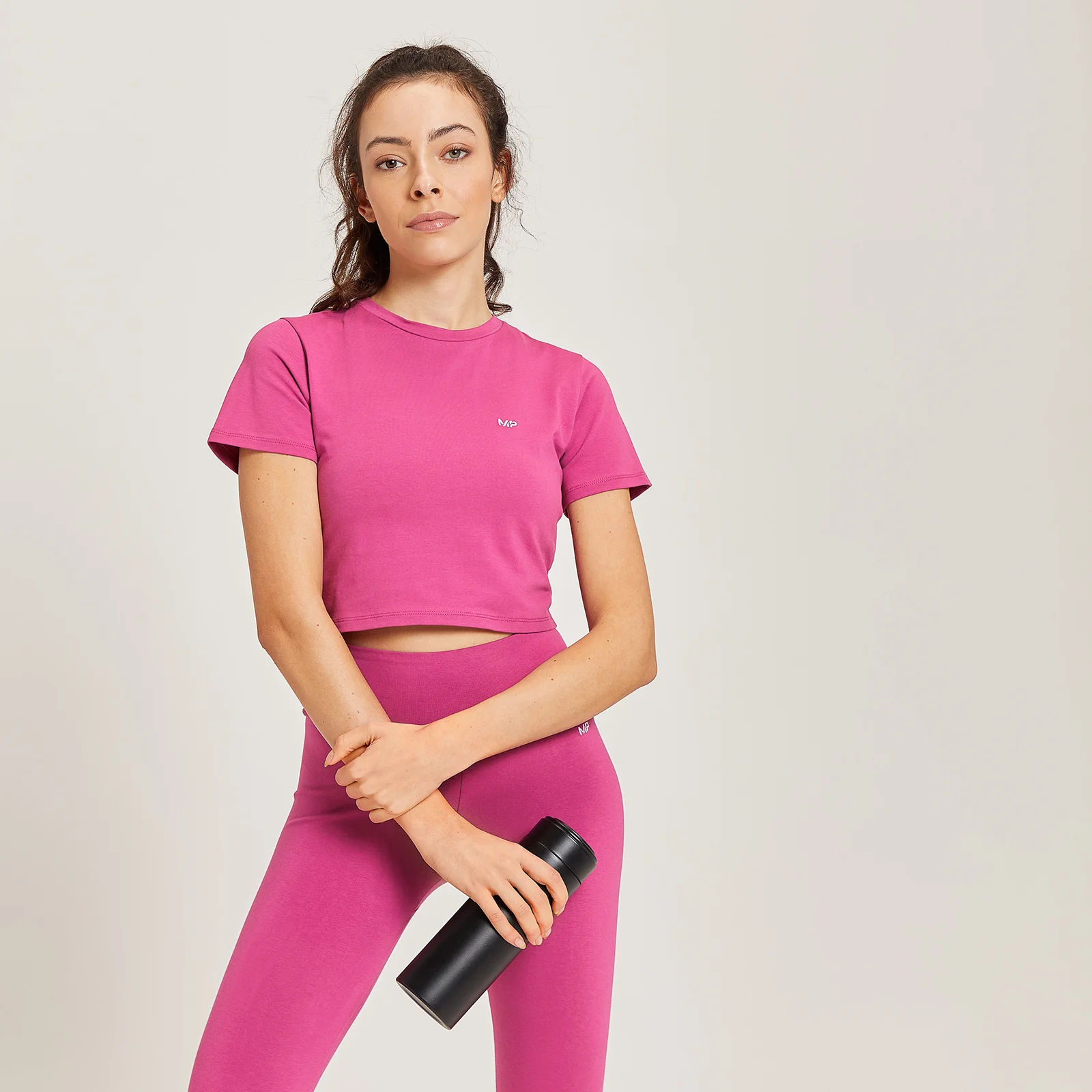 MP ženska crop majica uz tijelo - sangria boja - XXS Slika 1