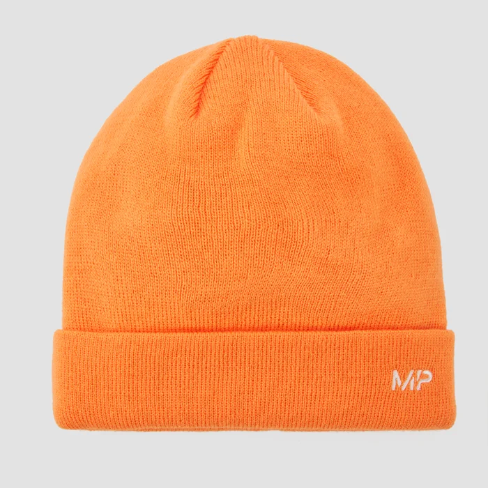 MP pletena kapa - boja nektarine/bijela boja