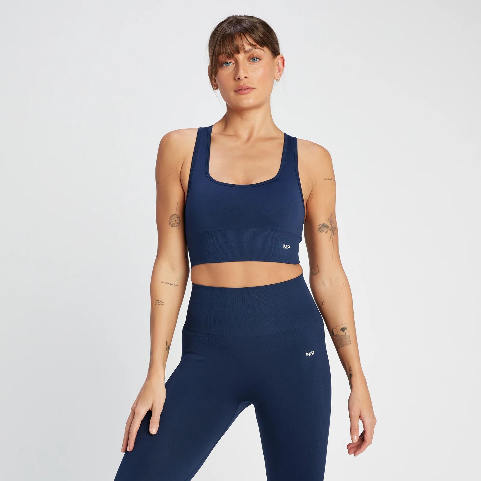 MP Women's Shape Seamless Cross Strap Sports Bra - Navy - XXS Slika 1