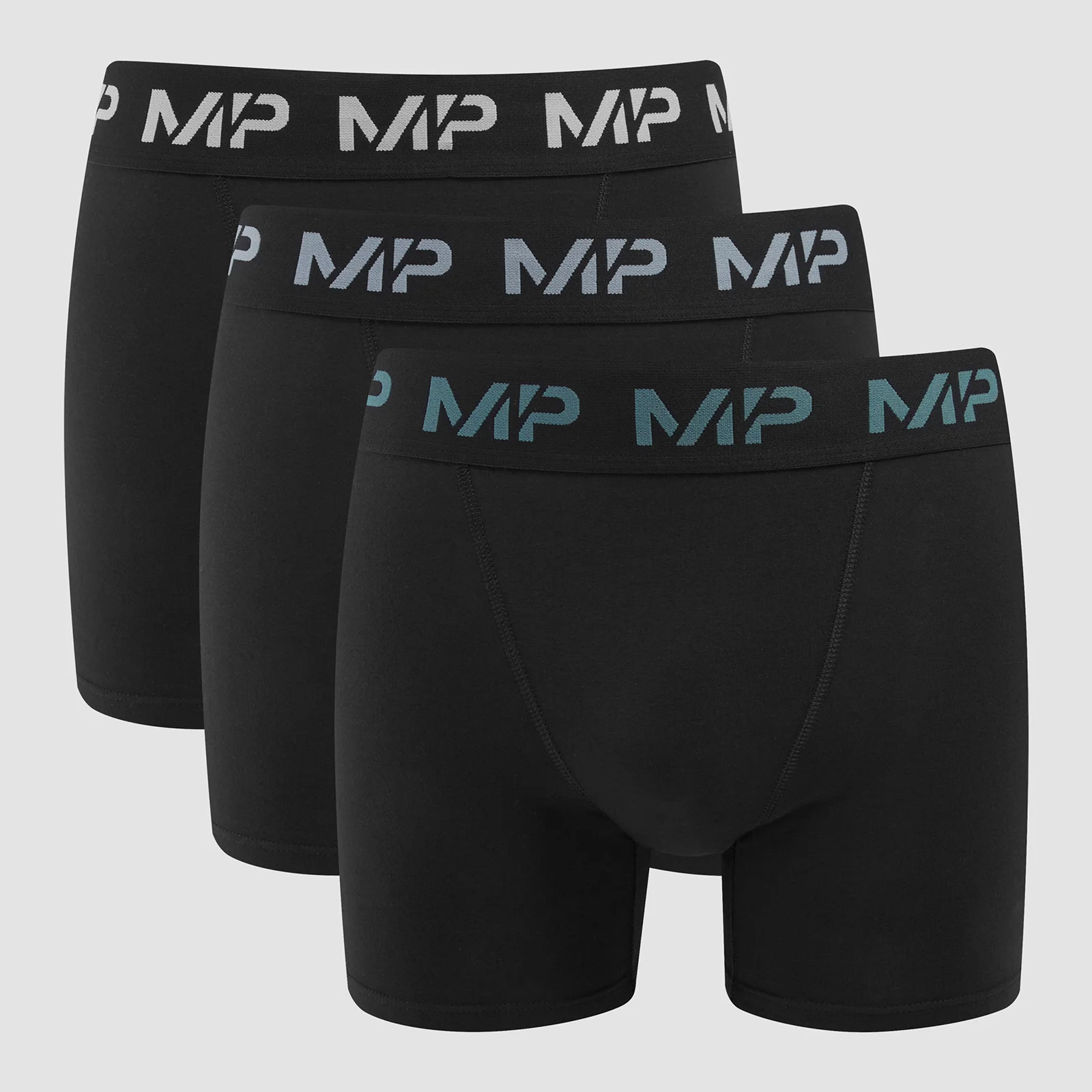 MP muške bokserice sa šarenim logom (3 kom) crne/plava boja dima/šljunčano plava/tamno siva - XXS Slika 1