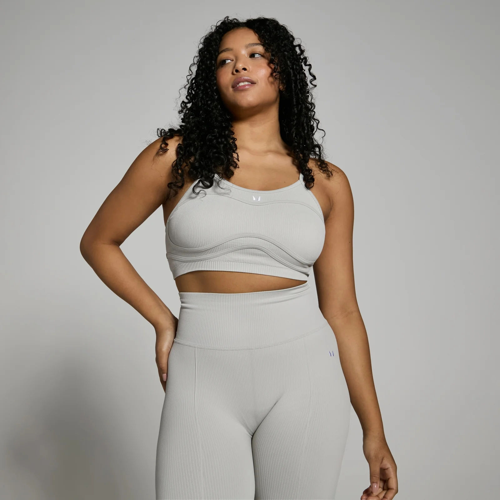 MP ženski Lifestyle rebrasti grudnjak - svijetlo sivi - M Slika 1