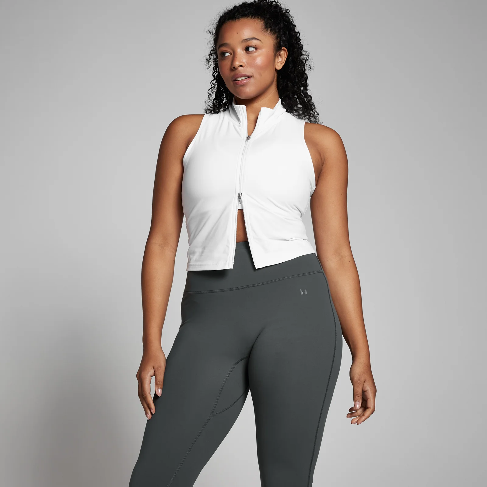 MP ženski Tempo prsluk na patent zatvarač cijelom dužinom - bijeli - XS Slika 1