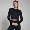 MP ženska Body Fit podrezana majica za trening dugih rukava - crna