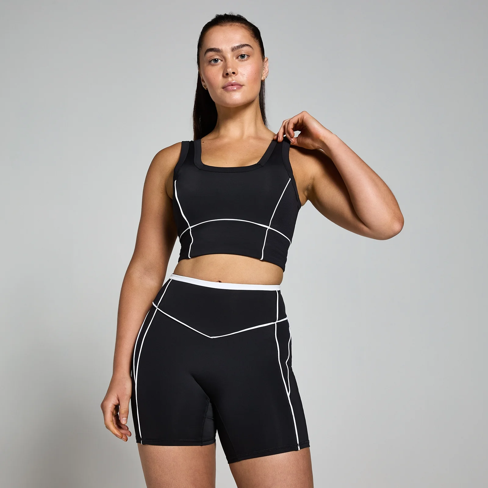 MP ženski Tempo Contrast Texture sportski grudnjak - crni - XXL Slika 1