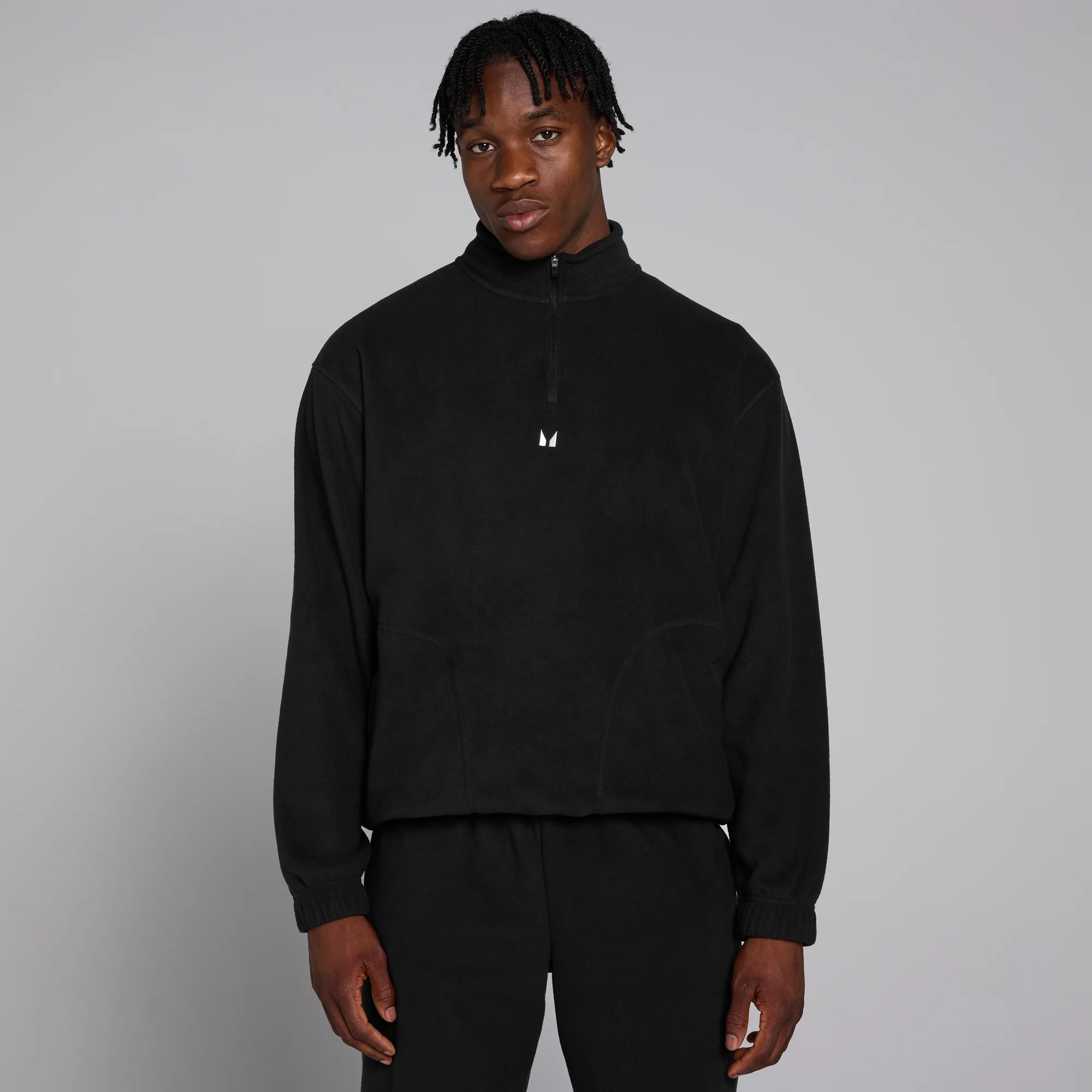 MP muški flis sa 1/4 patent zatvaračem - crna boja - L Slika 1