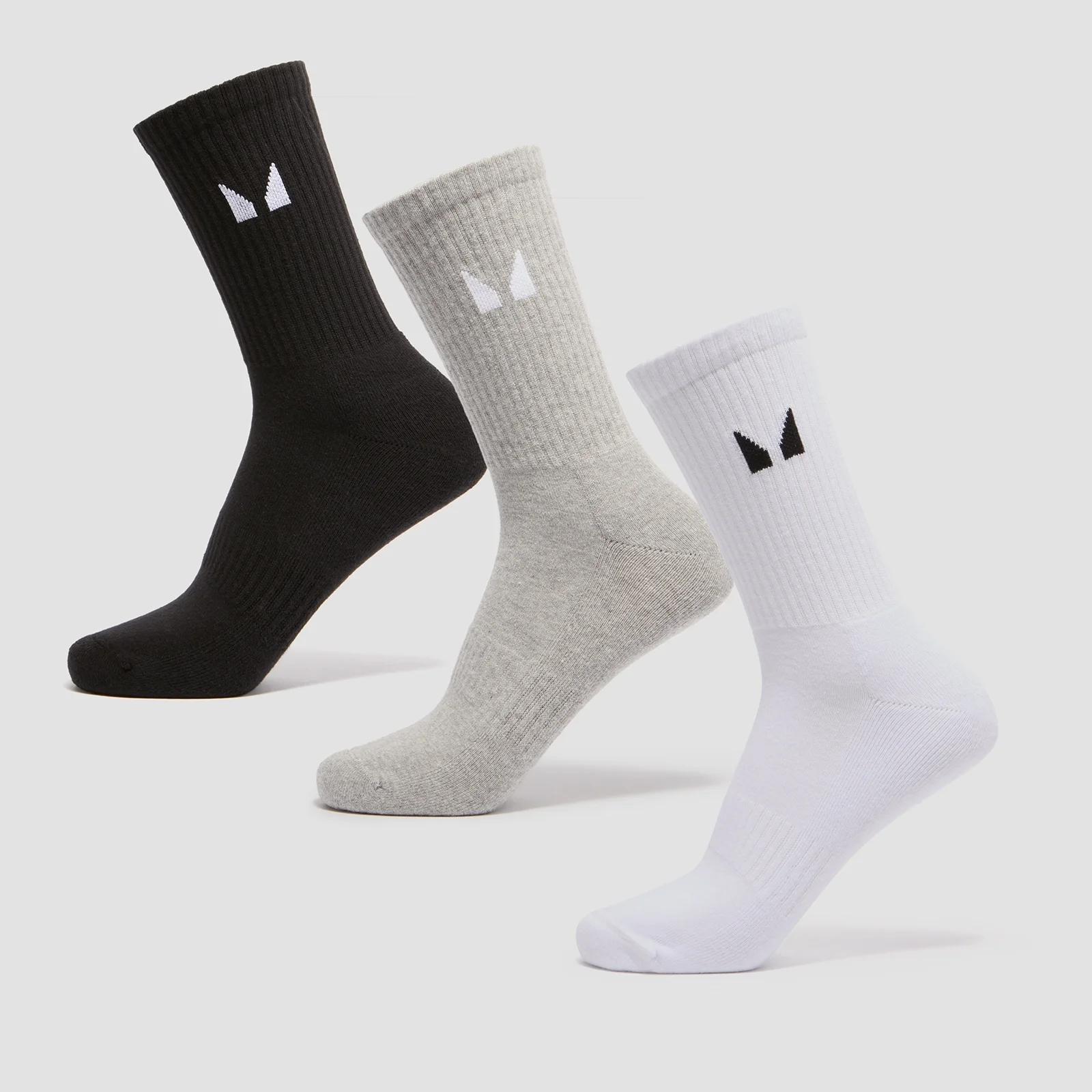MP Unisex Crew Socks (3 Pack) - White/Black/Grey Marl - UK 2-5 Slika 1