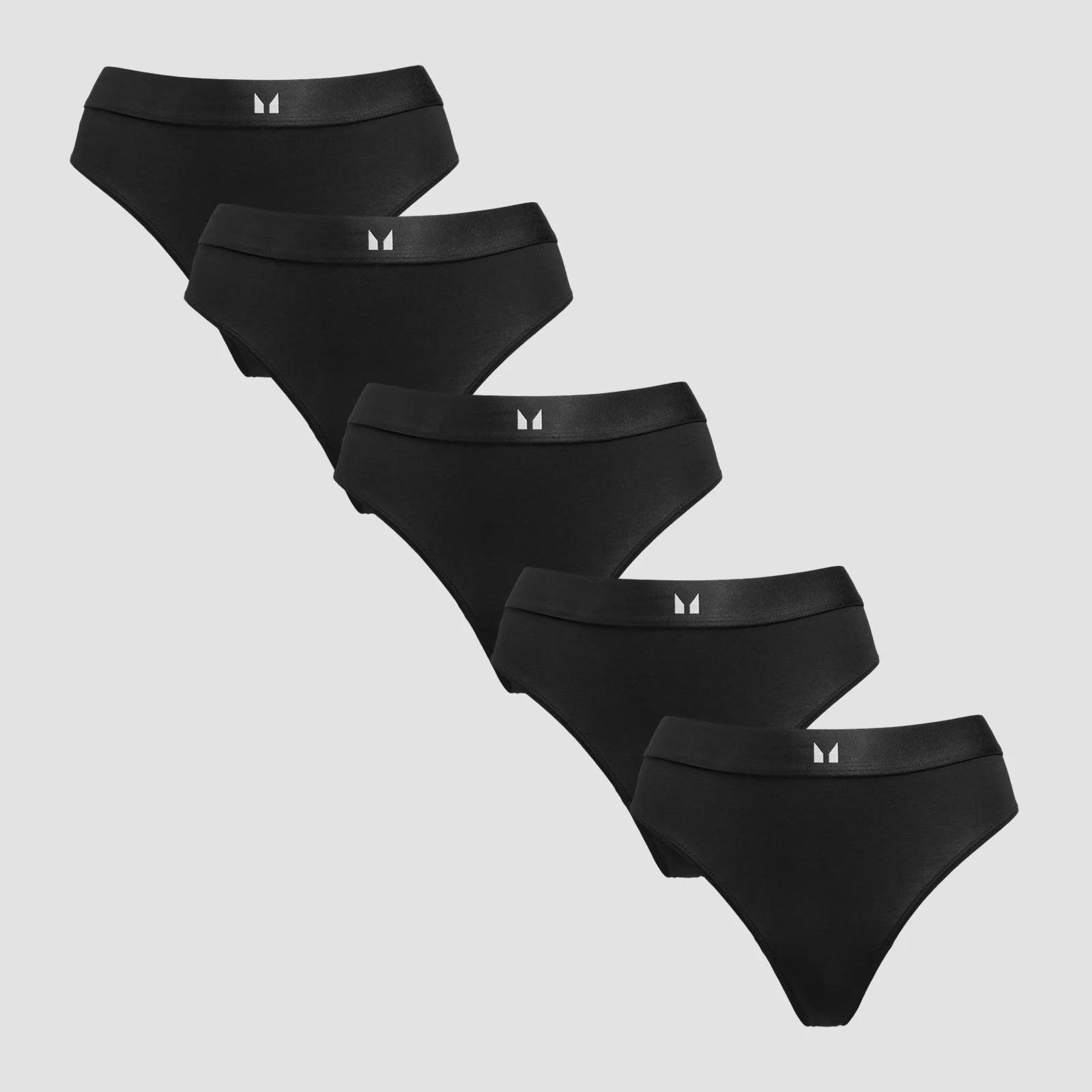 MP Women's Mid Rise Thong (5 Pack) - Black - M Slika 1
