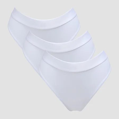 MP ženske bikini gaćice srednjeg struka (pakovanje od 3 kom) - bijela boja