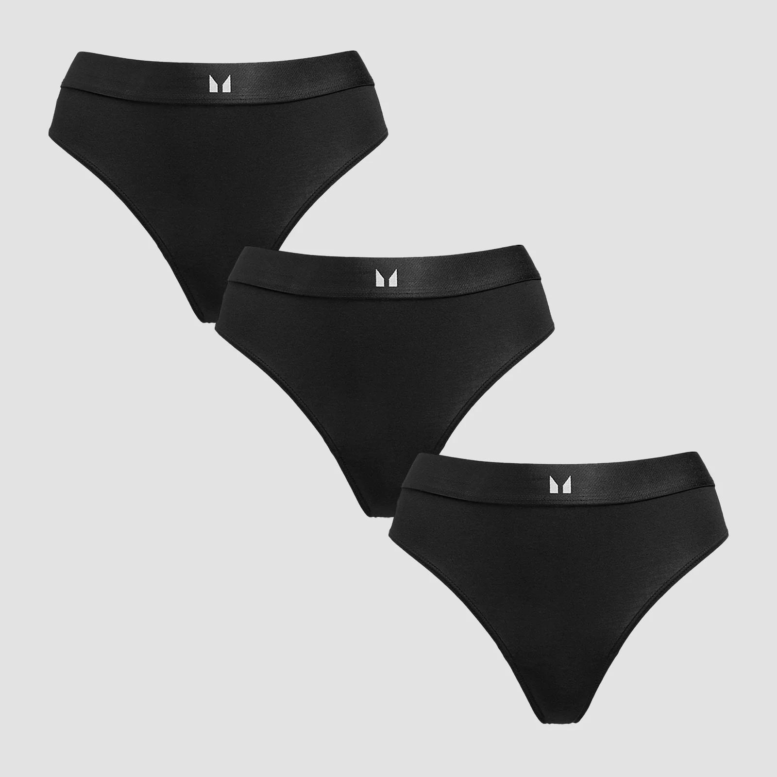 MP Women's Mid Rise Thong (3 Pack) - Black - M Slika 1