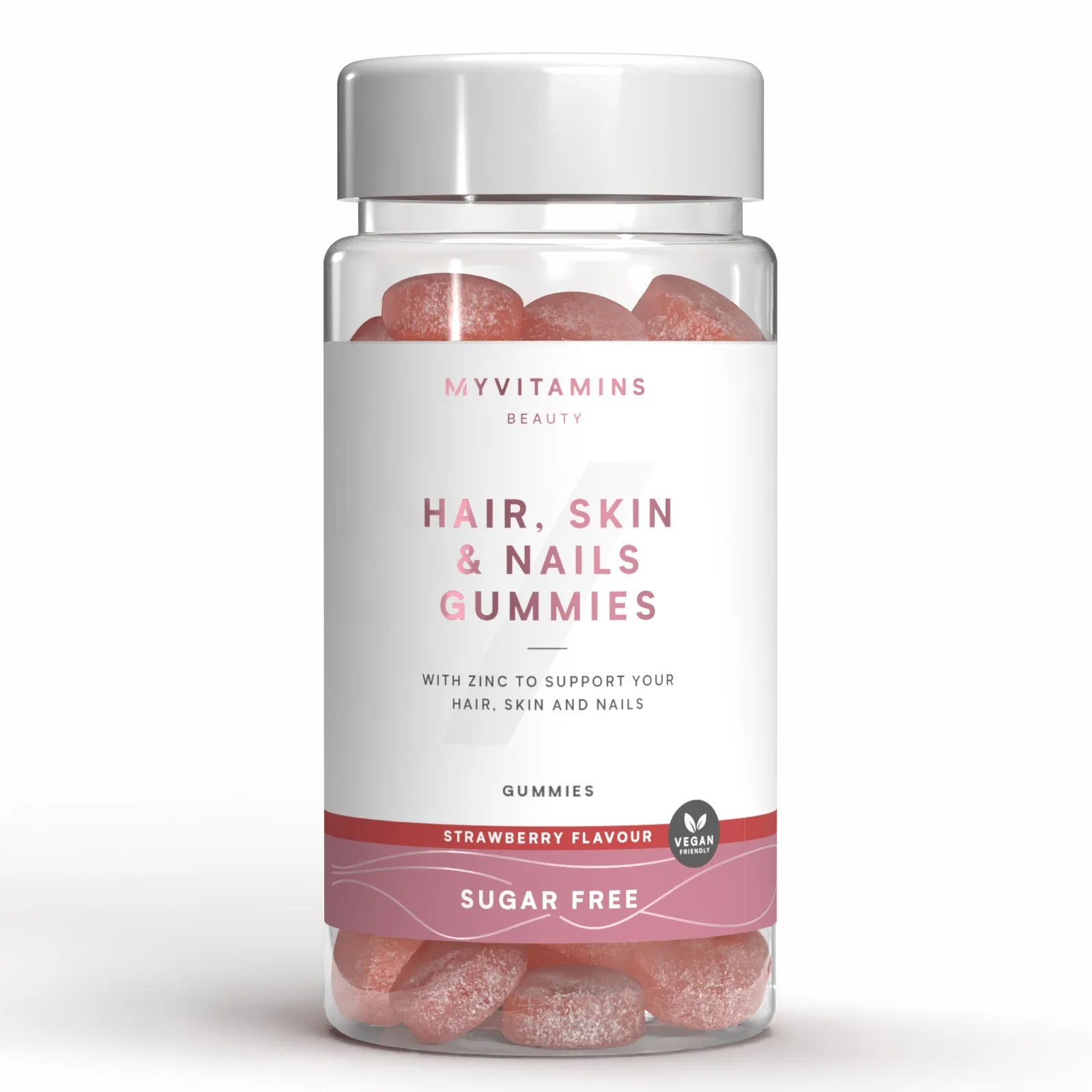 Myvitamins Sugar Free Hair, Skin & Nails, ALT - 60gummies - Sugar Free Strawberry Slika 1