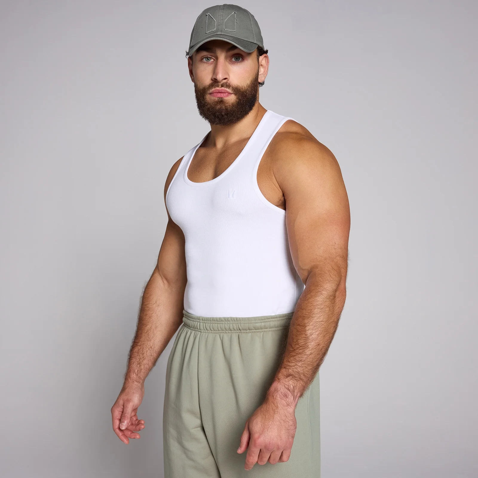 MP Men's Lift Ribbed Muscle Fit Tank - White - L Slika 1