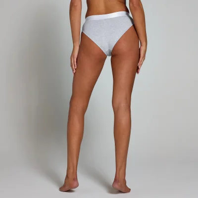 MP bikini ženske gaćice srednjeg struka (pakovanje od 5 kom) - bijela/crna/siva boja lapora - M Slika 7