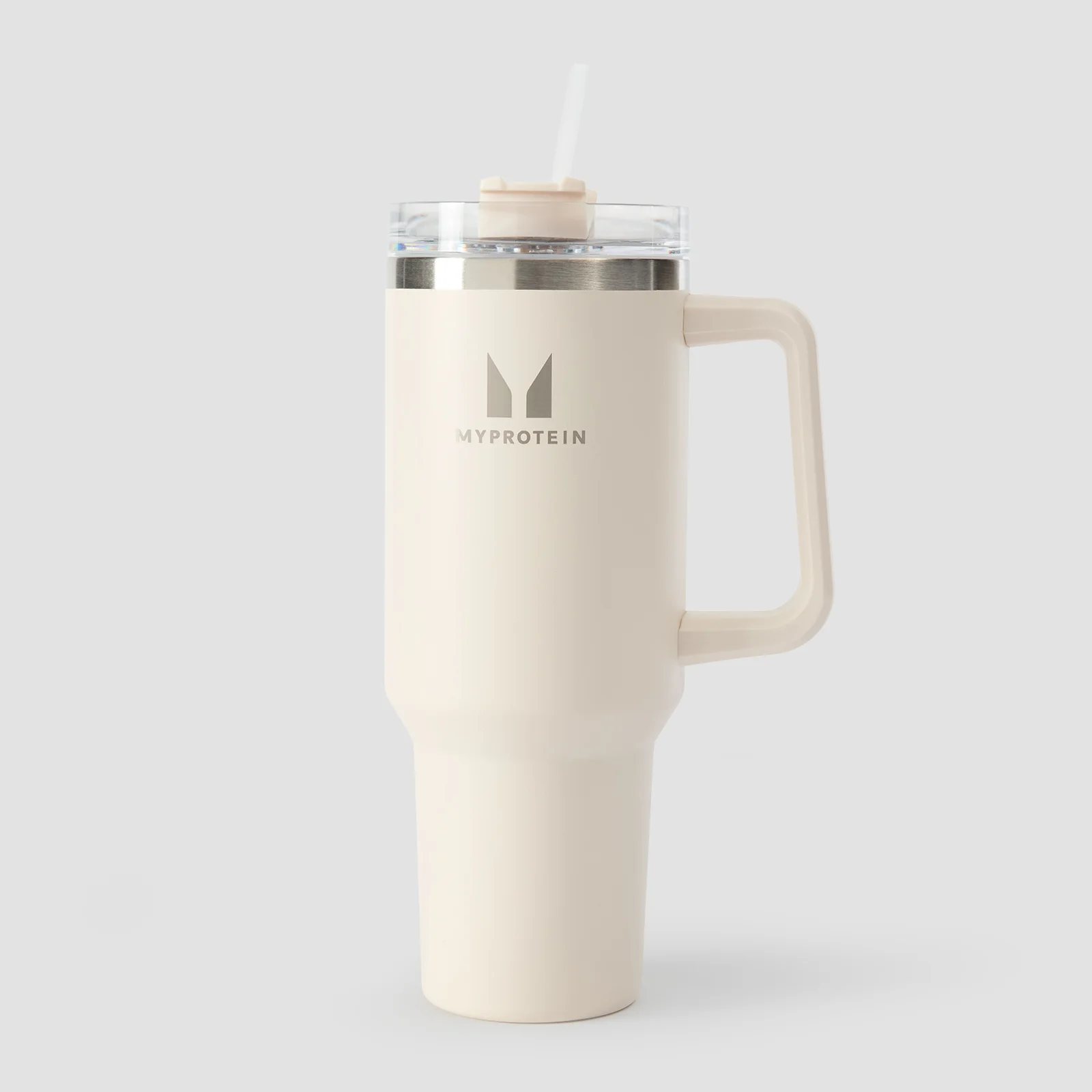 Myprotein metalna boca sa bočnom ručkom i slamkom 1200ml - Prirodno kremasta Slika 1